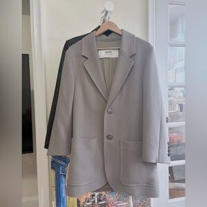AMI Alexandre Mattiussi Wool Taupe Tailored Blazer Jacket